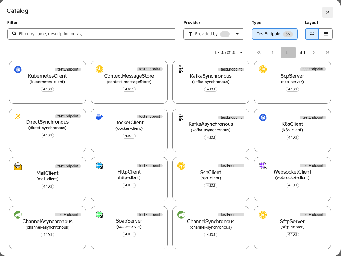 Citrus test endpoints in the component catalog