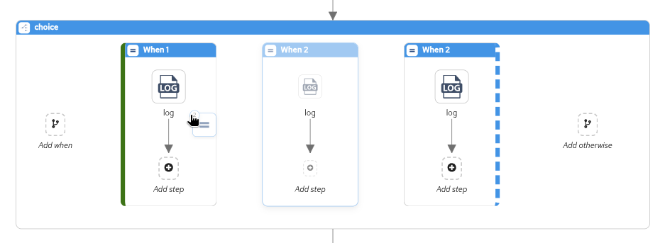 Hover over the droppable container