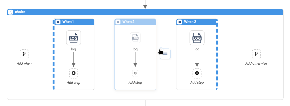 Valid drop zones for container