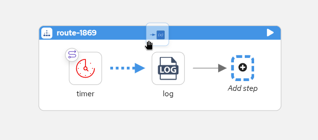 Valid drop zones for step node