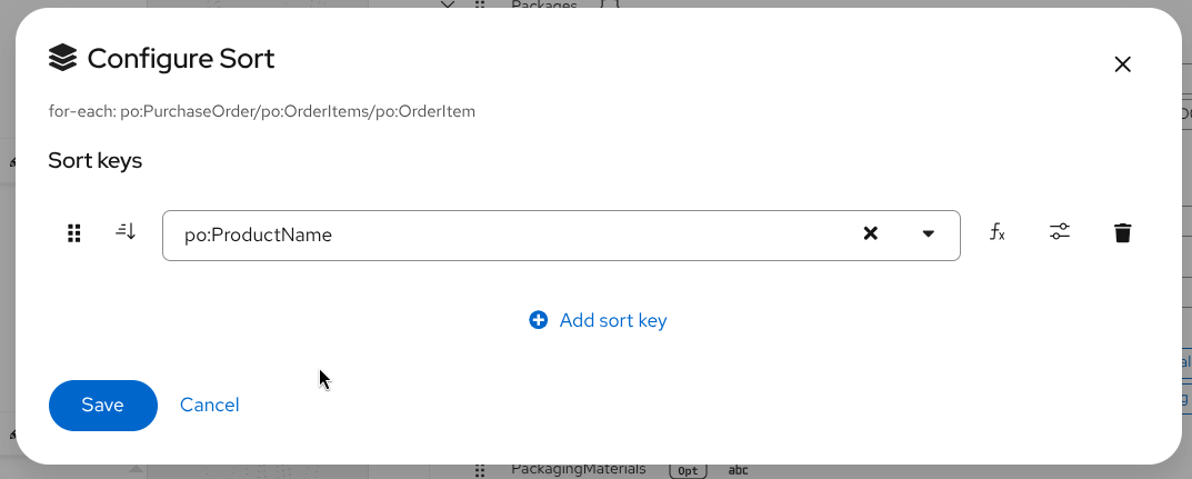 Configure Sort Modal