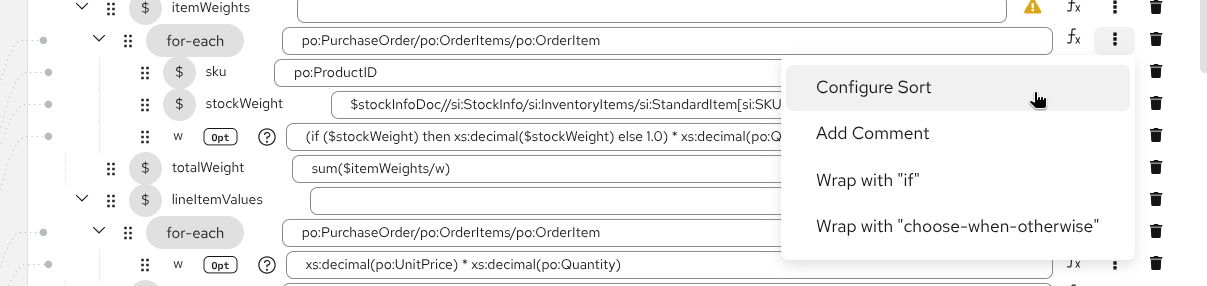 Configure Sort