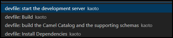 Devfile options