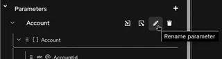 Datamapper: Rename parameter button