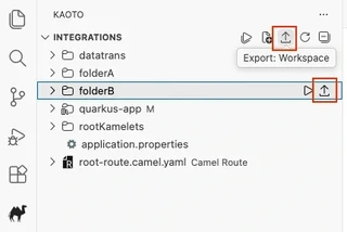 Export workspace and export folder