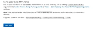 Local Kamelet Directories user setting