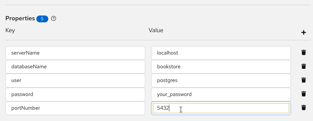 Bean properties added