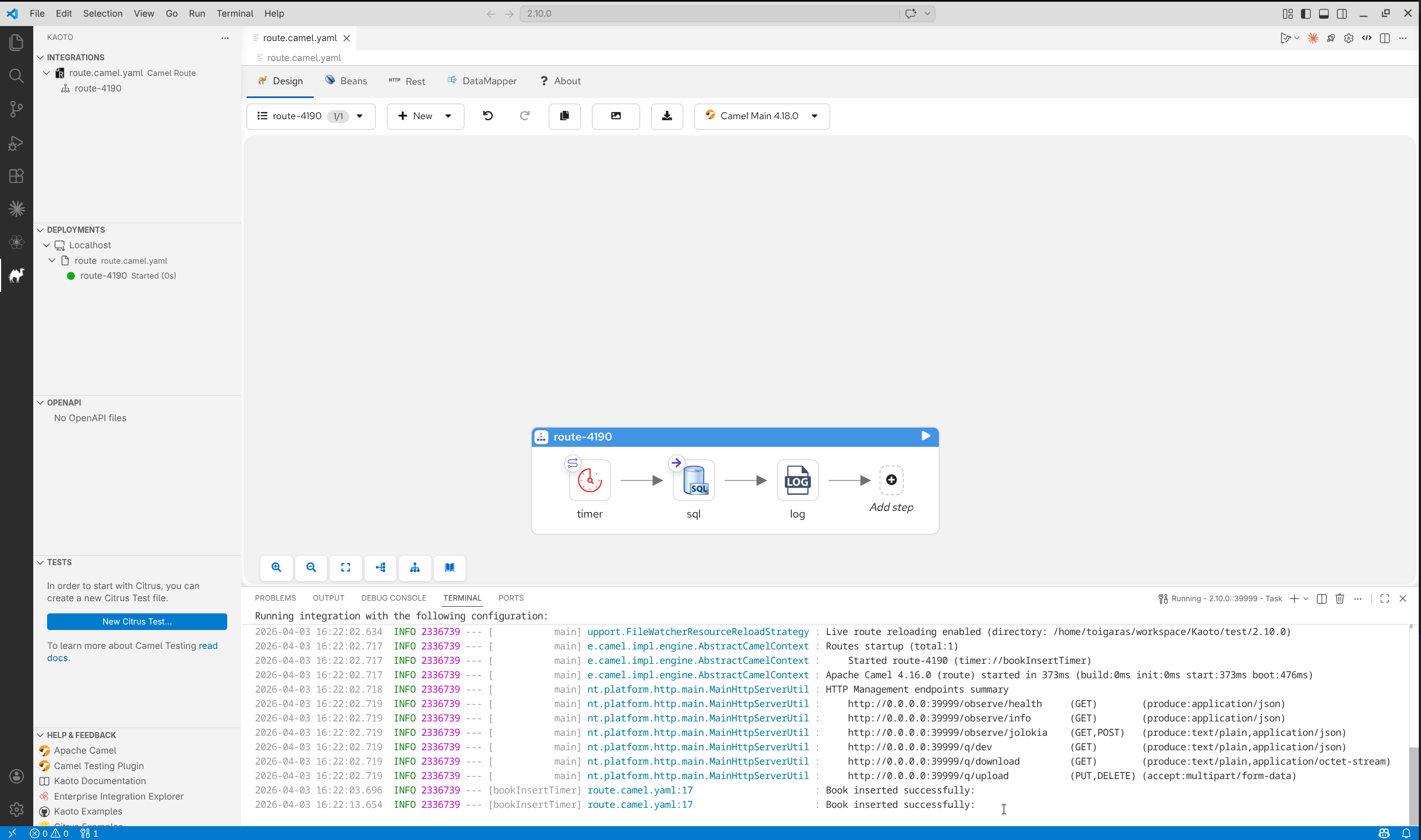 Book inserted successfully