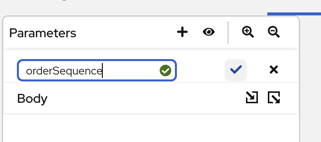Add Parameter confirm