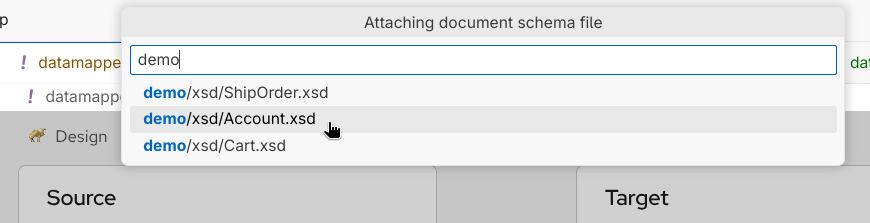 Choose the schema file