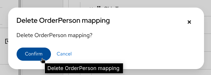 Confirm mapping deletion