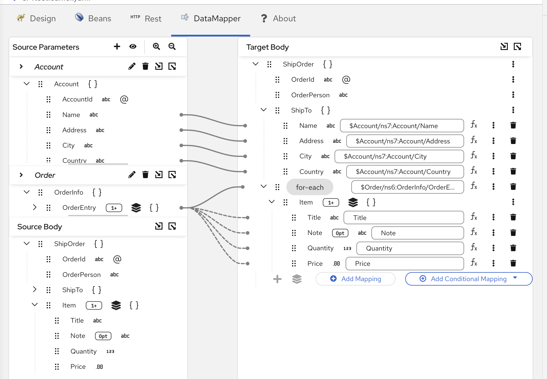 Mapping line styles