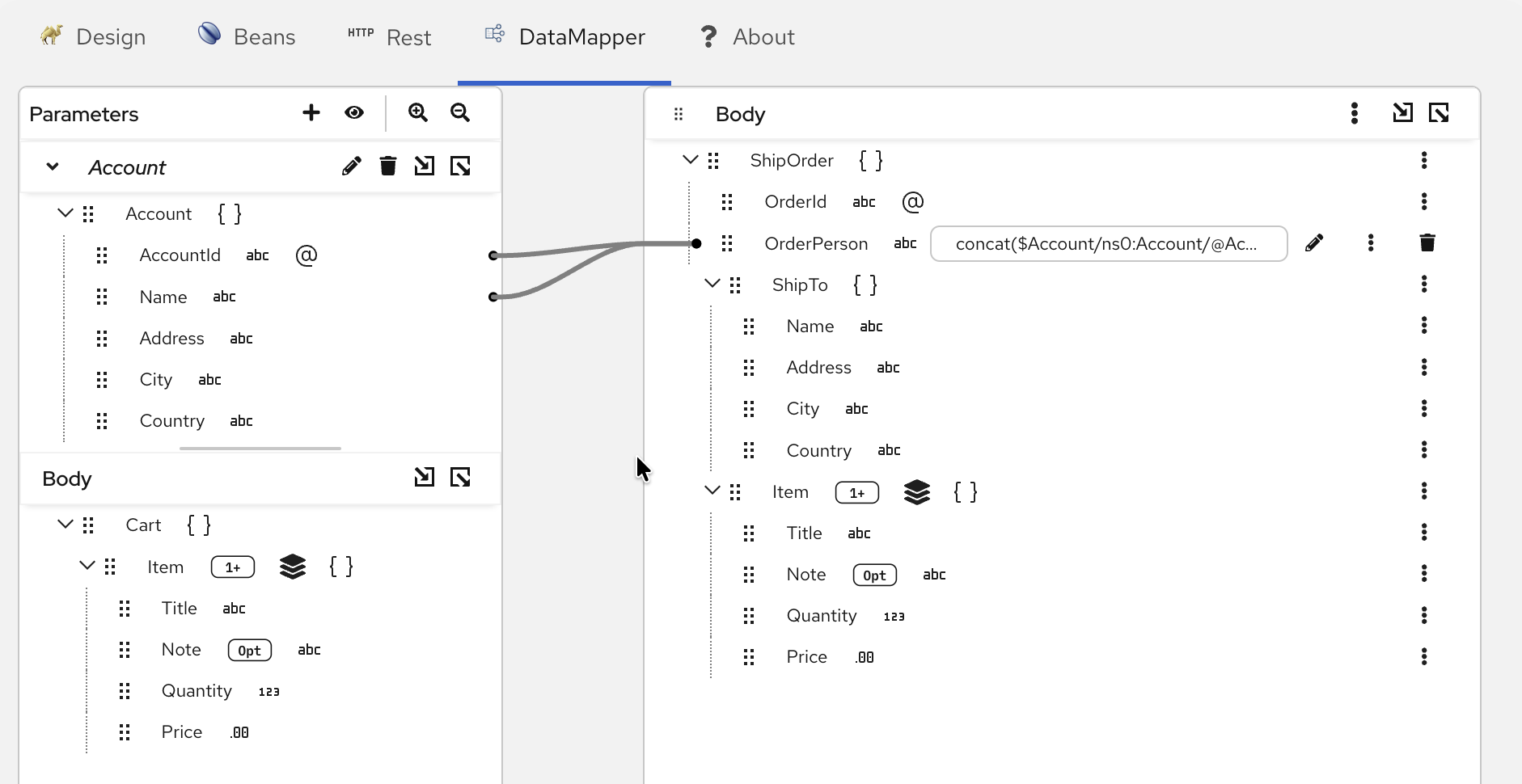 Completed XPath mapping