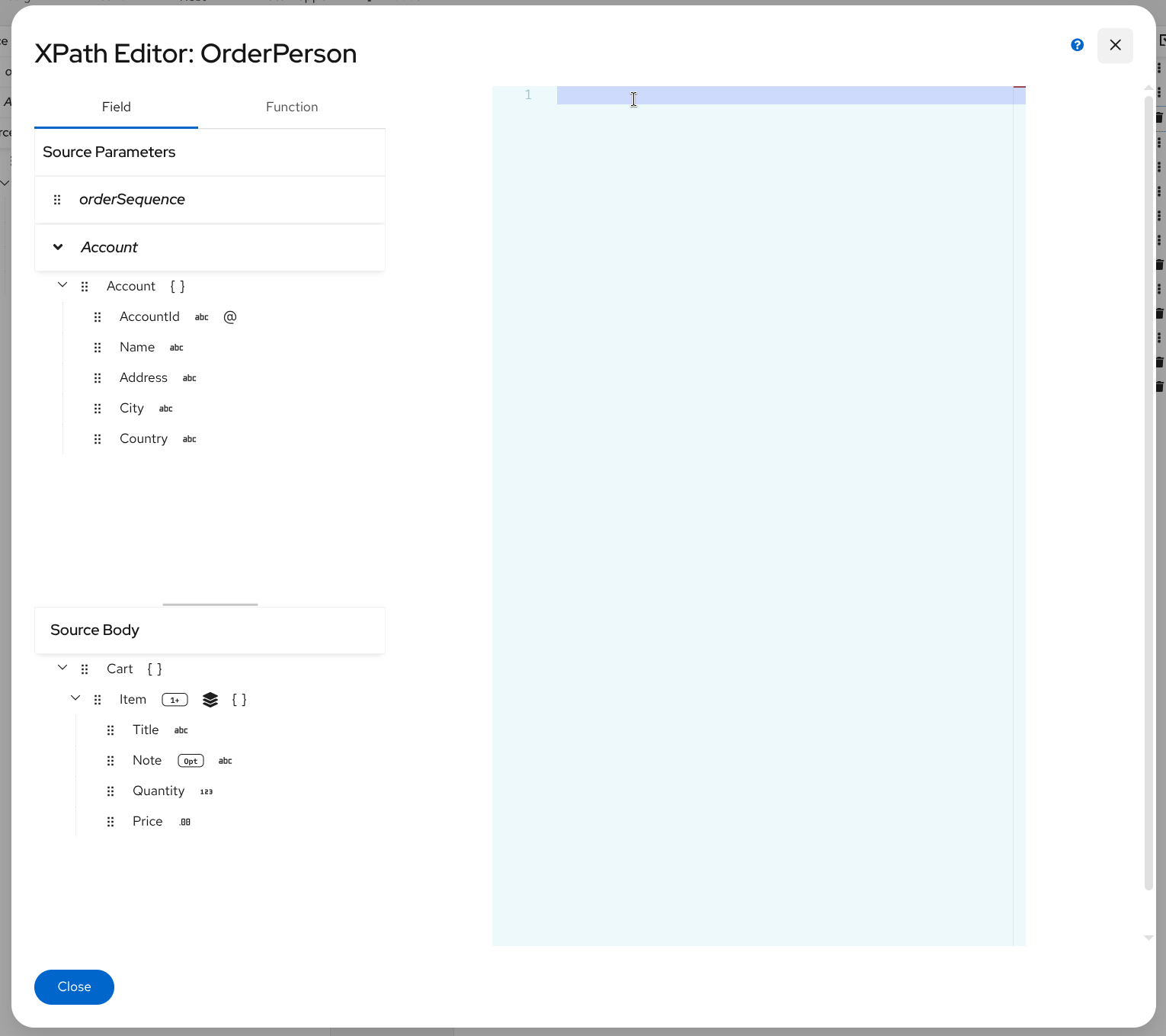 XPath Editor interface