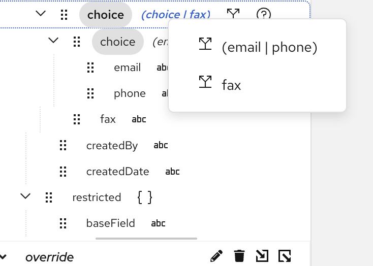 Choice member selection modal