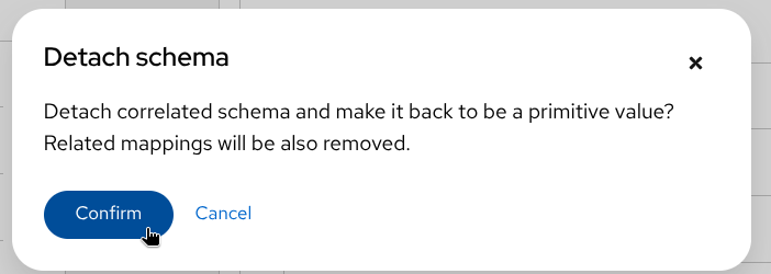 Detach schema confirm