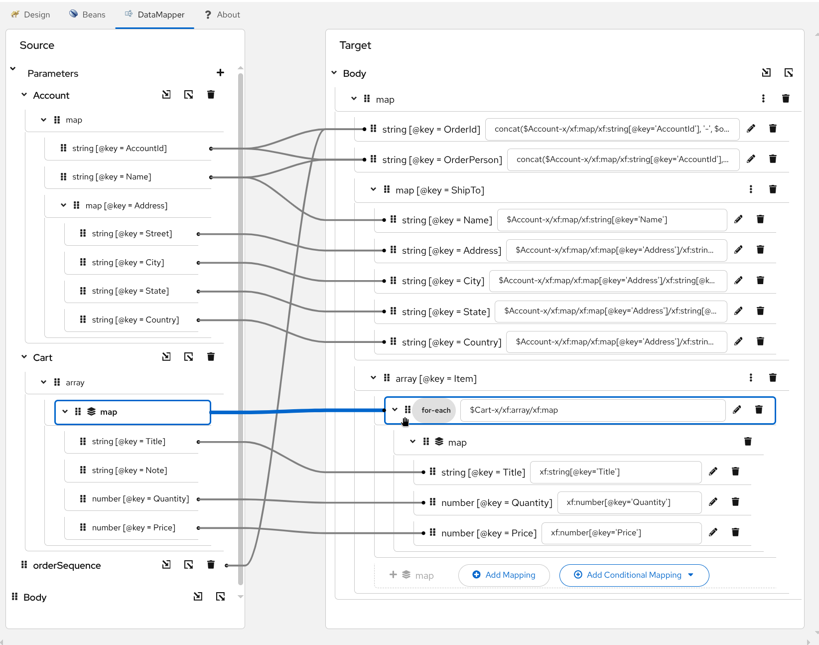 JSON mappings
