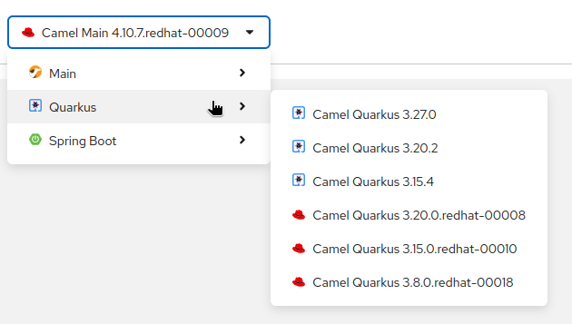 Kaoto runtime selector