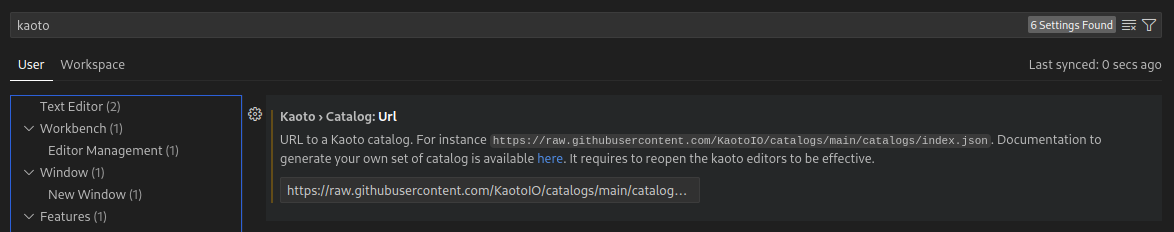 Setting a Kaoto catalog URL