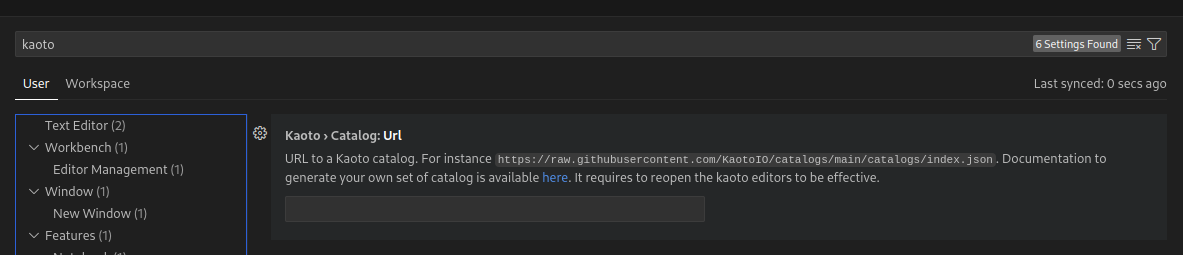 VSCode Kaoto settings