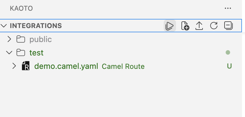 Click the Play button at the workspace level to run all integrations