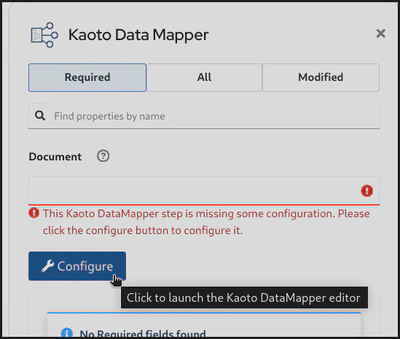 DataMapper Configure button