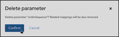 Delete parameter confirm