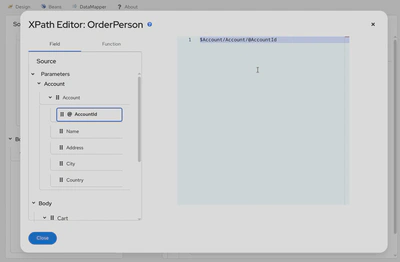 XPath editor: DnD fields
