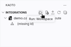 Run workspace button