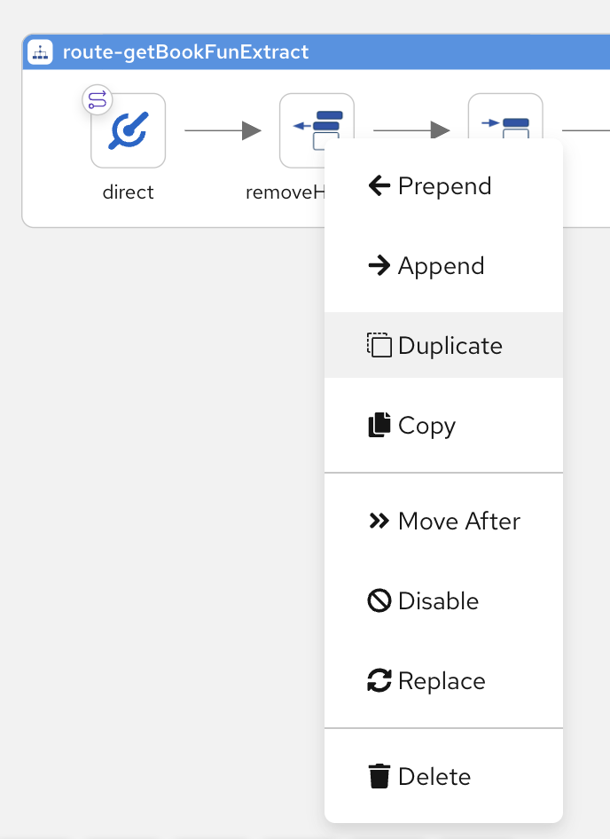 Duplicate component context menu