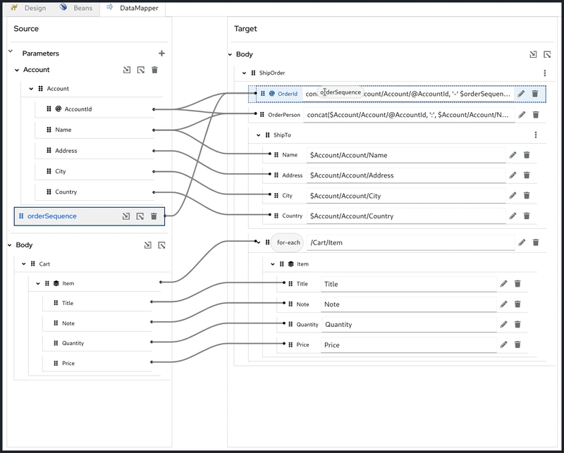 Built-in Data Mapping &amp; Transformation UI