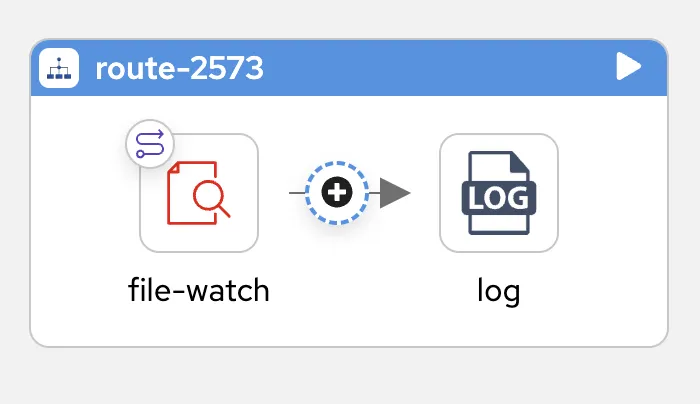 Hover over arrow to add component