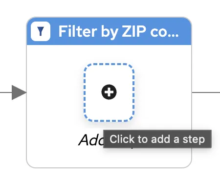 Filter component with placeholder