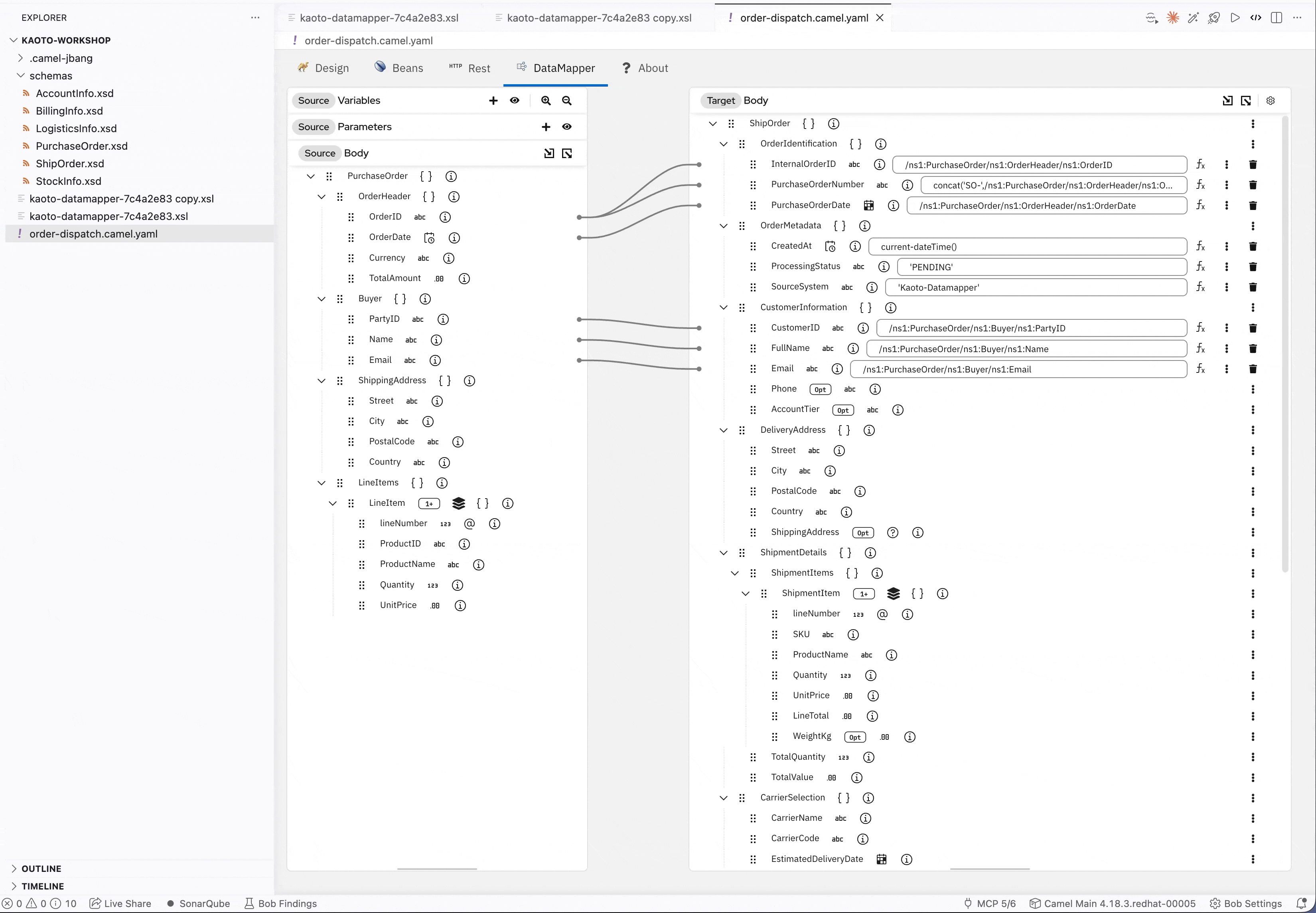 Set copy-of on DeliveryAddress